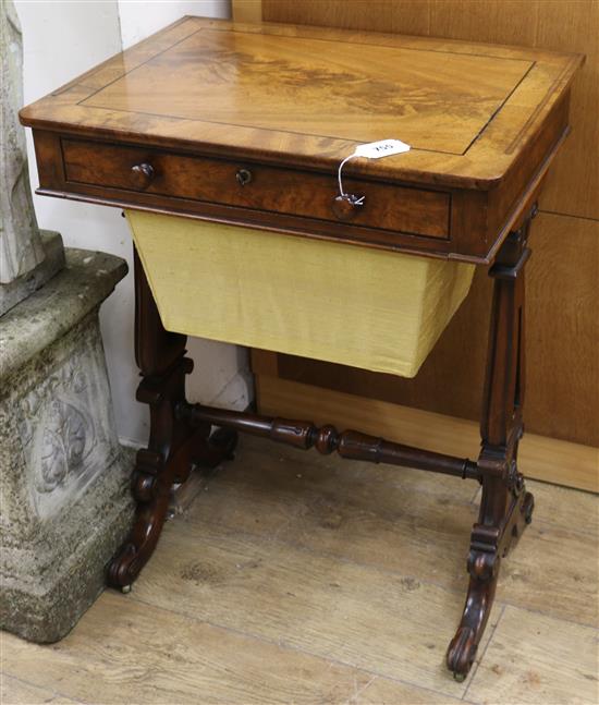 A Victorian mahogany work table W.56cm